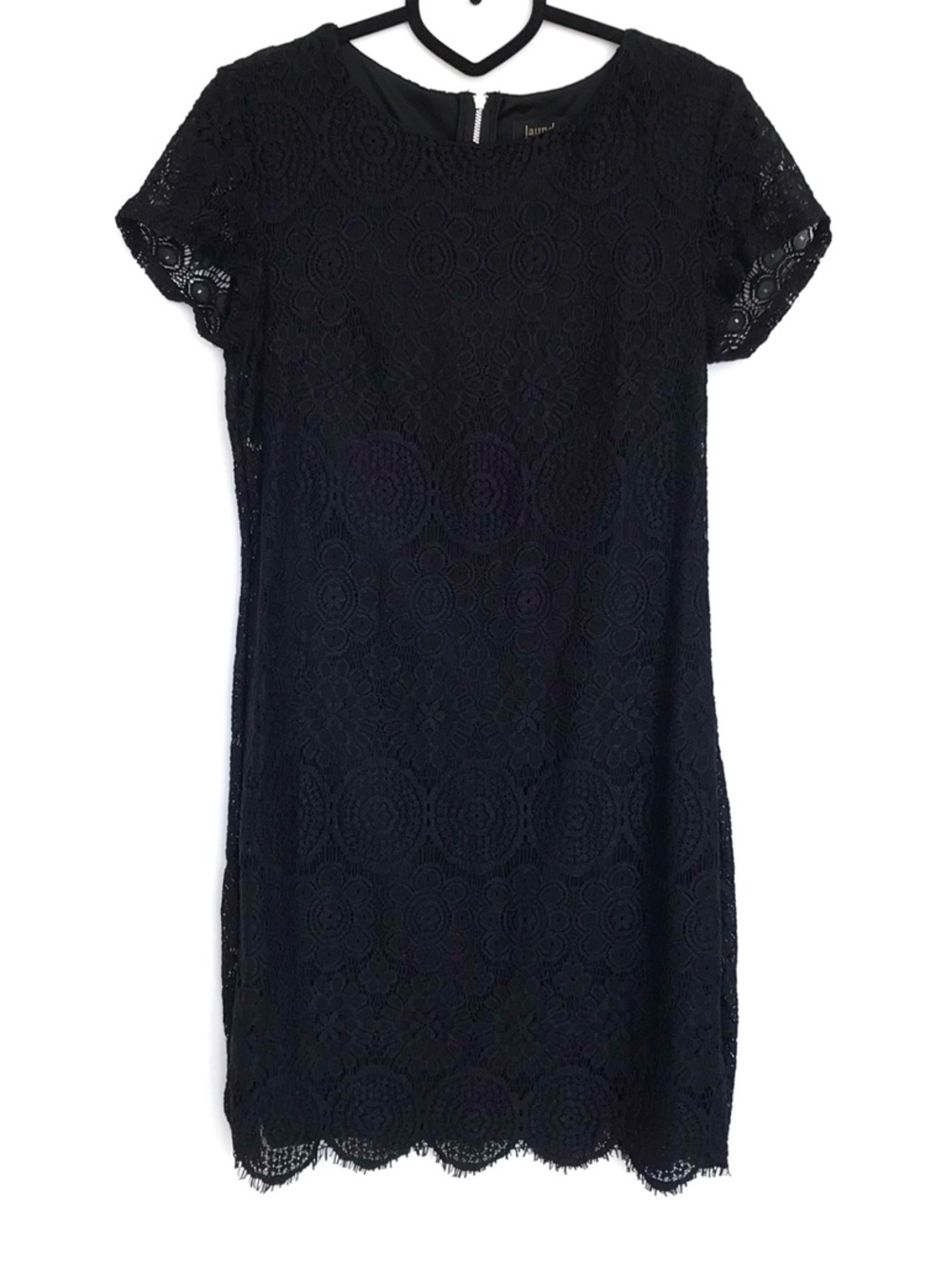 Laundry By Shelli Segal Black Lace Mini Shift Dress Size 4
